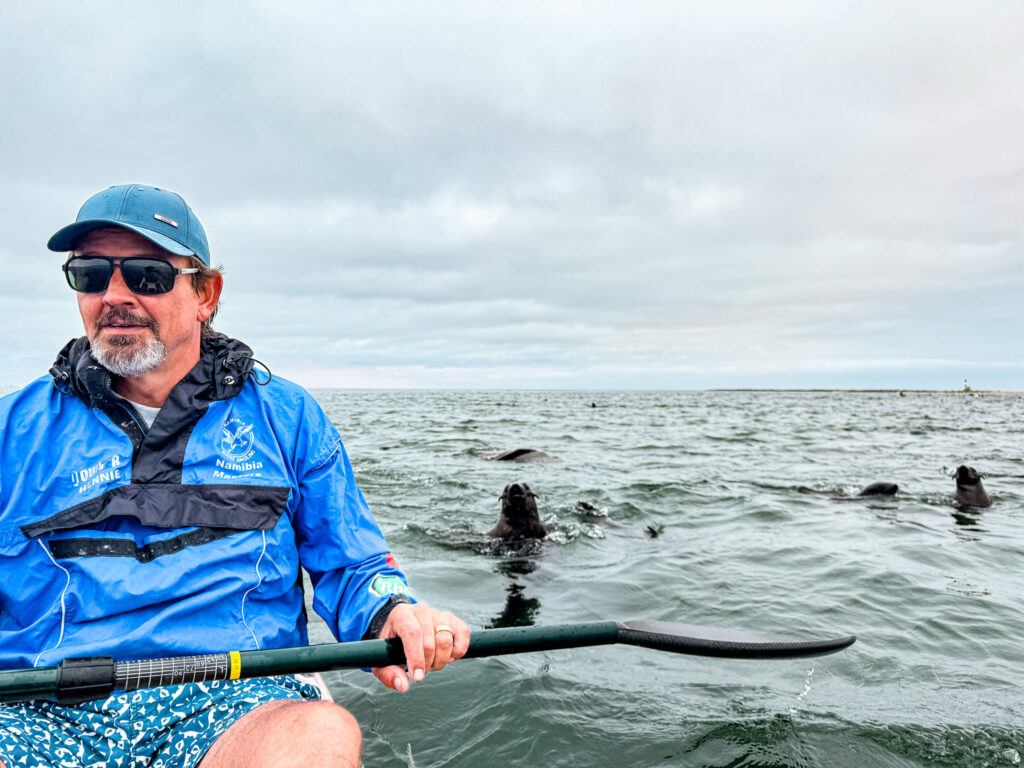 Kayak with seals